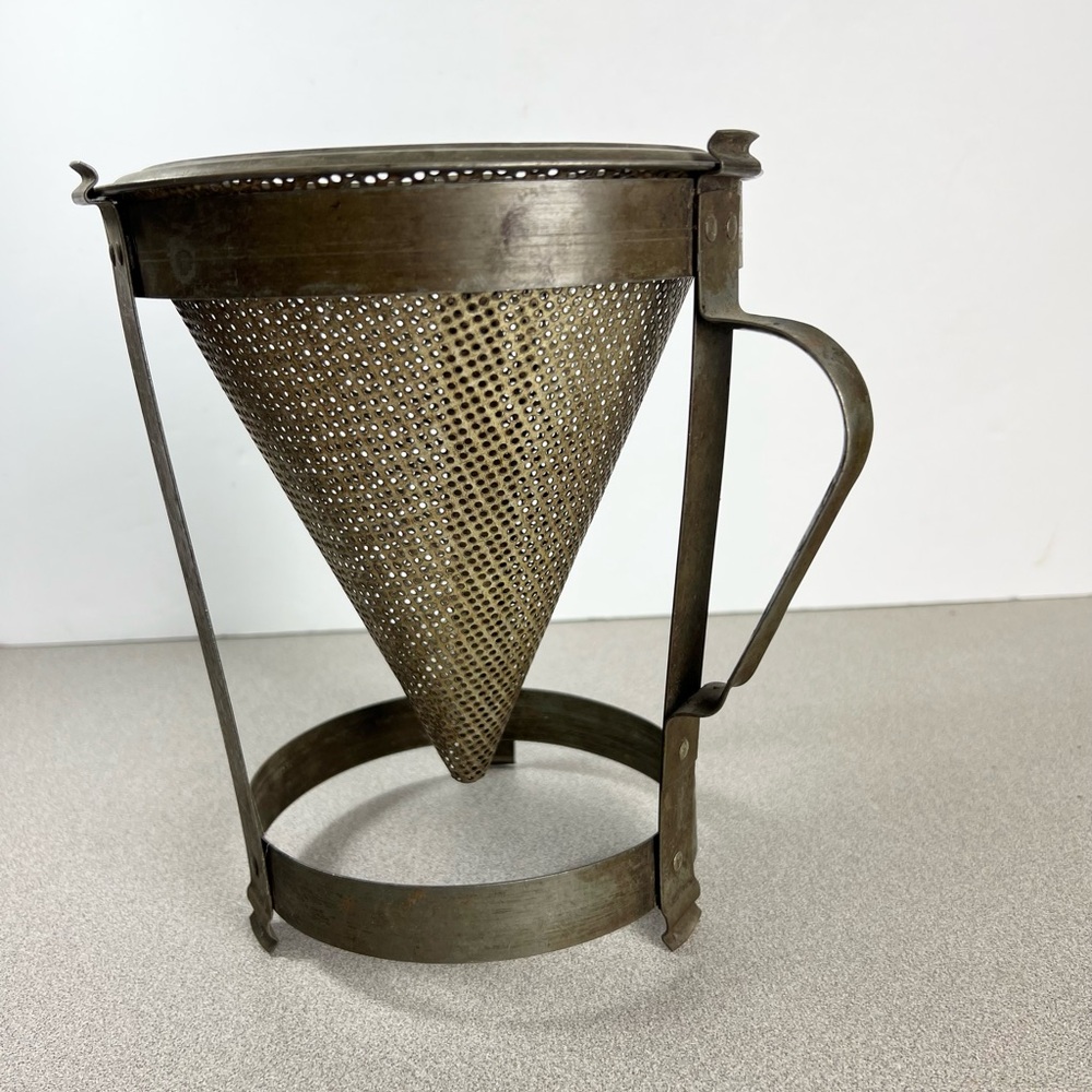 Vintage Cone Colander Strainer Sieve Stand Farmhouse  detachable‎ Junkin Decor